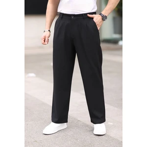 Erkek Pileli Baggy Kalıp Kumaş Pantolon