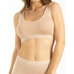 Kadın Bambu Kalın Askılı Çıkarılabilir Pedli Büstiyer Nefes Alan Yumuşak Dokulu Slim Fit Ten Renk