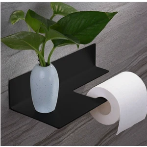 Zift Unique Paslanmaz Çelik Tuvalet Kağıtlığı & Çok Amaçlı Raf&siyah