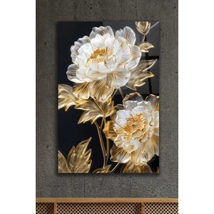 Dekoratif Çiçek Cam Tablo
