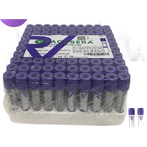 Mor Kapak 9 ml K2E/K2EDTA Kan Alma Tüpü 16X100 MM(100 Adet)