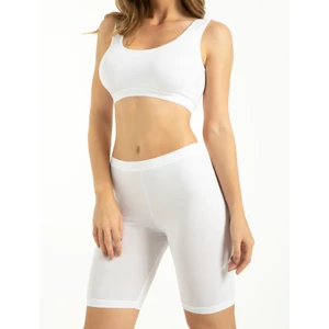 Kadın Bambu Diz Üstü Tayt Nefes Alan Yumuşak Dokulu Slim Fit İç Giyim Beyaz