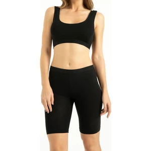 Kadın Bambu Diz Üstü Tayt Nefes Alan Yumuşak Dokulu Slim Fit İç Giyim Siyah