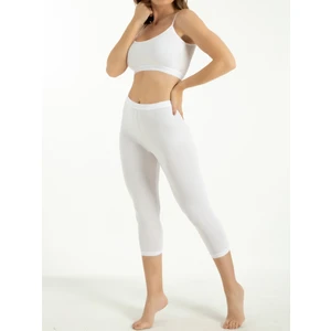 Kadın Bambu Kapri Tayt Nefes Alan Yumuşak Dokulu Slim Fit İç Giyim Beyaz