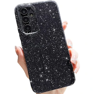 Samsung Galaxy S23 Fe Kılıf Kamera Korumalı Simli Lüks Işıltılı Silikon