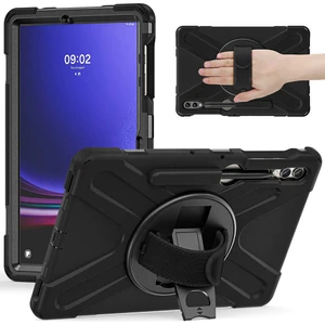 Samsung Galaxy Tab S9 Plus 12.4 Kılıf Yatay ve Dikey Standlı Askılı Military Amazing Defender Zırh Özellikli Kılıf (Model SM-X810)