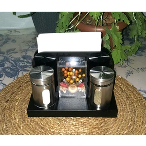 Bay 3 Hobi Atölyesi Çiçekli Peçetelik, Tuzluk-Biberlik Baharatlık