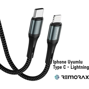 Örgülü iPhone Uyumlu Power Delivery Type-C  Lightning 100 Cm Pd 30 Watt Siyah