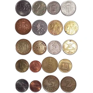 Yedi Otuz Yabancı Madeni Koleksiyon Para 20 Adet. Hatıra Para. Eski Para lot 80