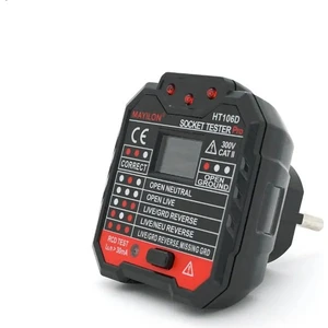 Dijital Priz Soket Test Cihazı Voltaj Amper Ölçüm