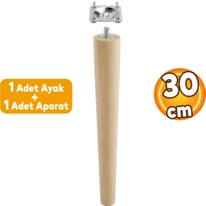 Ahşap (30 CM) Zigon Sehpa Masa Puf Tabure Ayağı Ayakları M8 Civatalı Bağlantı Aparatlı