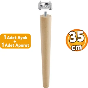 Ahşap (35 CM) Zigon Sehpa Masa Puf Tabure Tv Ünitesi Ayağı Ayakları M8 Civatalı Bağlantı Aparatlı