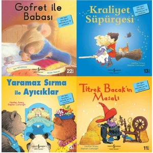 İş Bankası Kültür Yayınları Işbankası-3-4-5 Yaş Ilk Okuma Kitapları Seti 4 Kitap Gofret ile Babası-Kraliyet Süpürgesi-Yaramaz Sırma