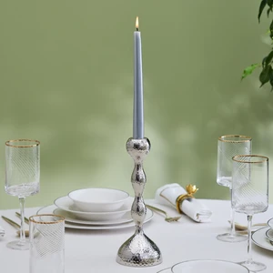 Karaca Home Arlen Tekli Şamdan Silver 23 cm