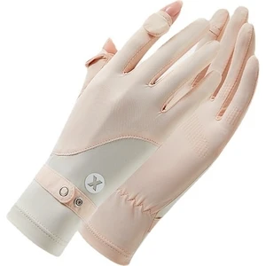 Buz Ipek Güneş Eldivenleri Kızlar Yaz Uv Güneş Koruyucu Buz Hissi Kaymaz (Yurt Dışından)