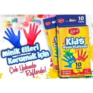 Nitril Kids Oyun Eldiveni Kırmızı&mavi 10'lu