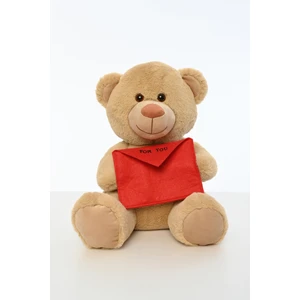 Pufu Toys 45 cm Mektuplu Kahverengi Peluş Ayıcık