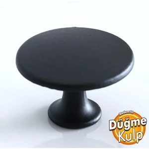 Daire Düz Kulp Düğme Mat Siyah Mobilya Mutfak Dolabı Çekmece Dolap Kulpları Kapak Kulpu Metal