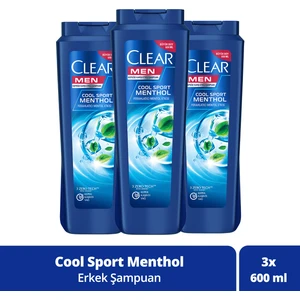 Men Kepeğe Karşı Etkili Şampuan Cool Sport Menthol 600 ml x3