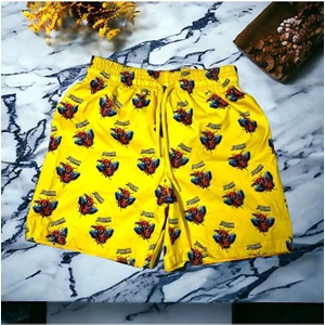 Sedir Çocuk Deniz Şortu Spiderman Örümcek Adam Baskılı Bel Bağlamalı Mayo Şort