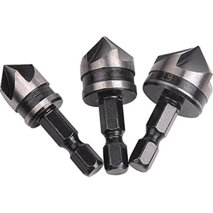 3 Parça 1/4 Inç Altıgen 12/16/19MM Havşa Delik Seti Ahşap Metal Hızlı Değiştirme Ucu ile Uyumlu (Yurt Dışından)