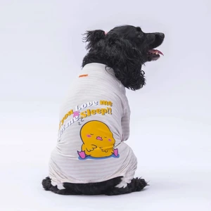 Ekru Let Me Sleep Kedi Köpek Pijaması - Kedi Köpek Tulumu - Kedi Köpek Kıyafeti