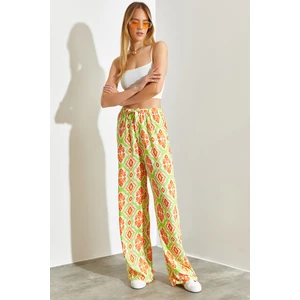 Kadın Beli Lastikli Multi Desenli Pantolon