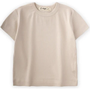 Basic Fitilli T-Shırt Açık Bej