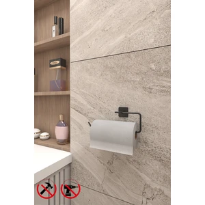 Alper Banyo Jasmin Kare Yapışkanlı Siyah Solo Havluluk Havlu Askısı
