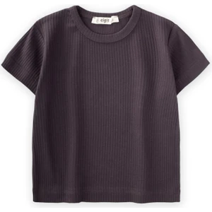 Basic Fitilli T-Shırt Antrasit