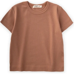 Basic Fitilli T-Shırt Kahve