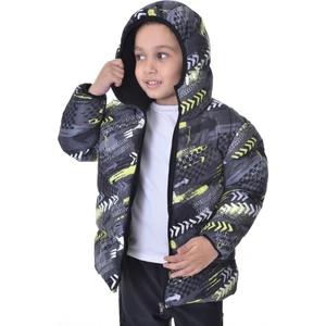 Erkek Çocuk Içi Polar Su ve Rüzgar Geçirmez Kapüşonlu Şişme Mont