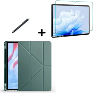 Honor Pad X9 11.5 Inç Uyumlu Kalem Bölmeli Standlı Silikon Kılıf + Ekran Koruyucu + Kalem 3'lü Set