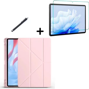 Honor Pad X9 11.5 Inç Uyumlu Kalem Bölmeli Standlı Silikon Kılıf + Ekran Koruyucu + Kalem 3'lü Set