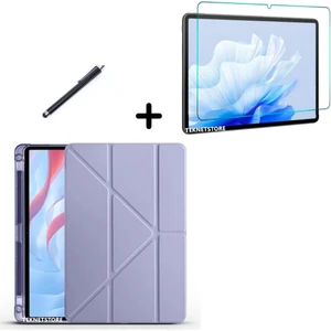 Honor Pad X9 11.5 Inç Uyumlu Kalem Bölmeli Standlı Silikon Kılıf + Ekran Koruyucu + Kalem 3'lü Set