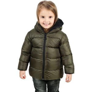 Kız Çocuk Haki İçi Polarlı Kapüşonlu Su ve Rüzgara Dayanıklı Şişme Mont