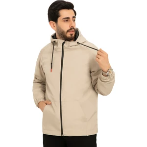Erkek Taş Içi Astarlı Kanguru Cepli Su ve Rüzgar Geçirmez Kapüşonlu Cepli Yağmurluk