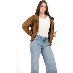 Kadın Taba Kapüşonlu Su ve Rüzgar Geçirmez Cepli Içi Astarlı Oversize Yağmurluk