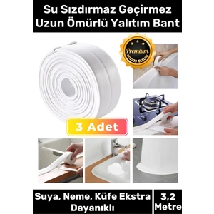 Premium Su Geçirmez Sızdırmaz Dayanıklı Lavabo Pvc Yağ Kenar Küf Önleyici 3.2m 3 Adet Izolasyon Bant