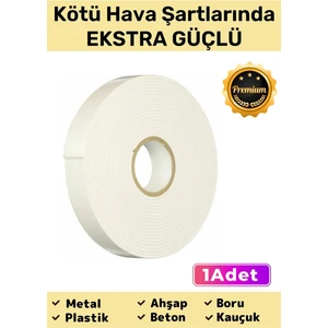 Süper Güçlü Uzun Ömürlü Kuvvetli Yapışkan Kolay Uygulanır Iz Bırakmaz Çift Taraflı Köpük Bant