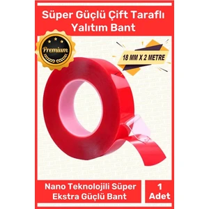 Premium Ekstra Güçlü Çok Amaçlı Çift Taraflı Tamir Cam Dış Mekan Montaj 2mt Silikon Şeffaf Bant