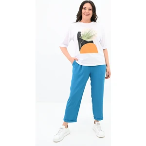 Kadın Büyük Beden Baskı Detaylı T-Shirt Takım 8105-24