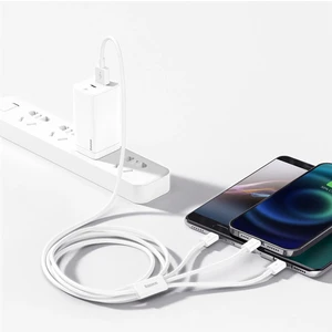 Superior 3in1 Hızlı Şarj Özellikli USB To M+L+C 3.5A Hızlı Şarj Kablosu iPhone 15 Uyumlu 0.5m.