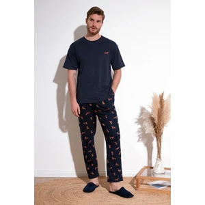 Pamuklu Regular Fit Kısa Kollu Pijama Takımı Erkek Pijama Takımı 6572012