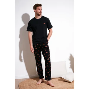 Pamuklu Regular Fit Kısa Kollu Pijama Takımı Erkek Pijama Takımı 6572012