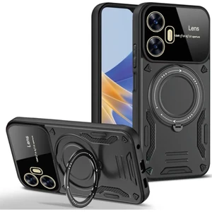 Realme C55 Kılıf Magsafe Mıknatıslı Stand Özellikli Kamera ve Lens Korumalı Kapak
