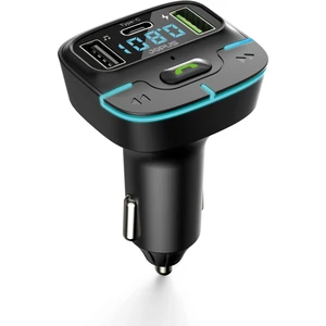 F9 Araç Fm Transmitter 5.3 Bluetooth Araç Kiti USB Type-C Hızlı Şarj Çıkışlı Çakmaklık Girişli