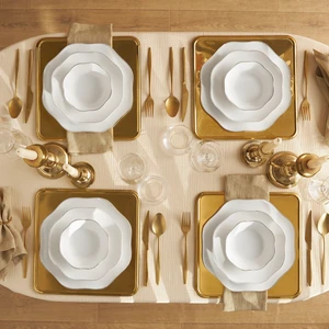 Fine Bone Lotus Platin 18 Parça Yemek Takımı