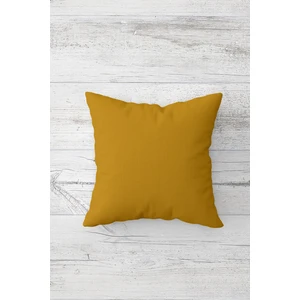 Düz Renk Hardal Sarısı Çift Tarafı Baskılı Gizli Fermuar Yastık Kılıfı Kırlent Koltuk Yastık Kılıfı