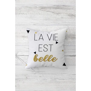 La Vie Est Belle Çift Tarafı Baskılı Gizli Fermuarlı Yastık Kılıfı Kırlent Koltuk Yastık Kılıfı